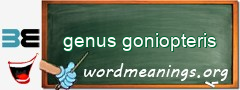 WordMeaning blackboard for genus goniopteris